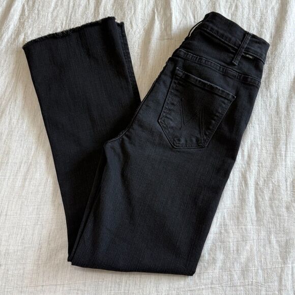 Mother Jeans Women's 24 Black The Hustler Ankle Fray Hem Not Guilty Wash - Picture 15 of 15